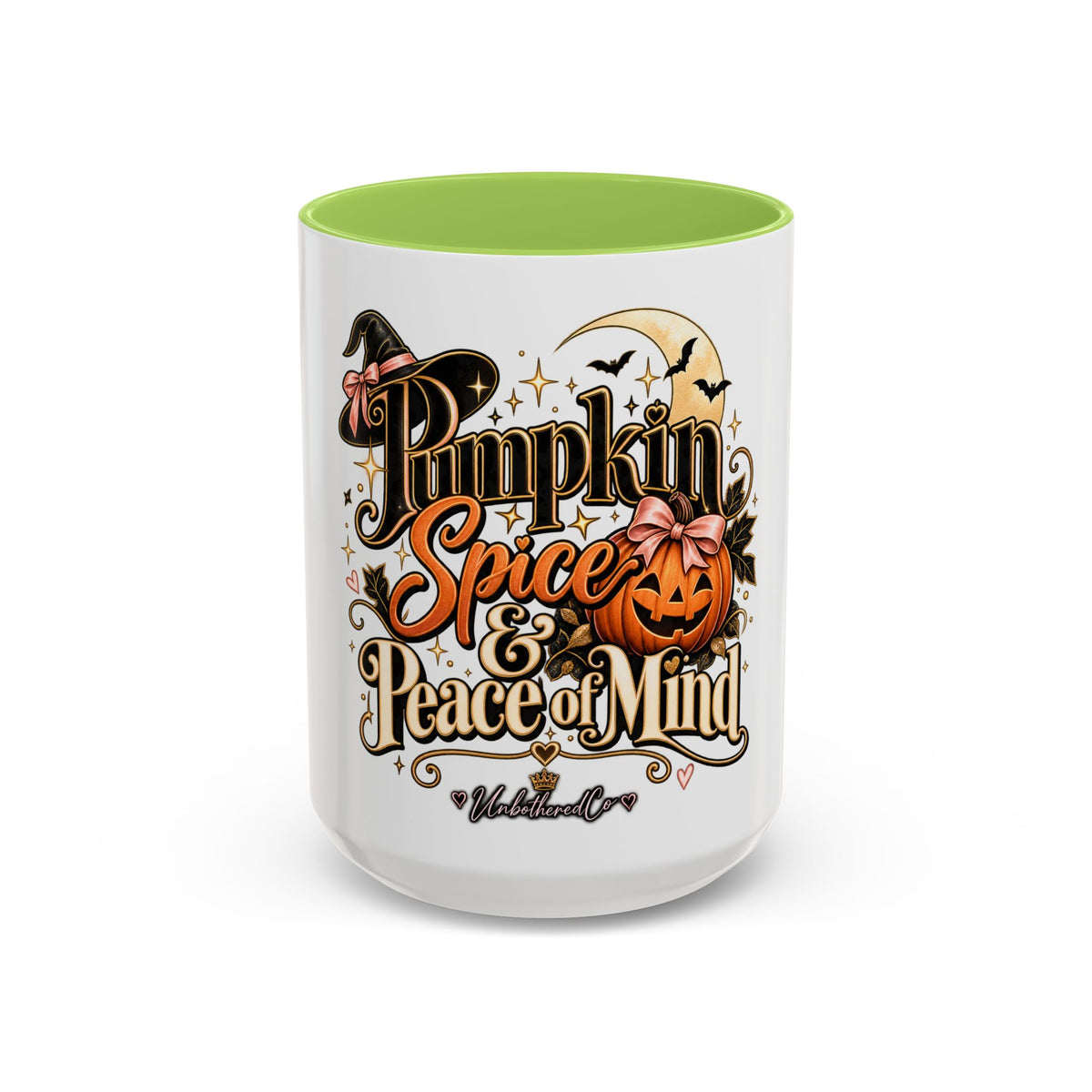 Pumpkin Spice & Peace of Mind Accent Mug — Fall Coffee Cup (15oz) product image