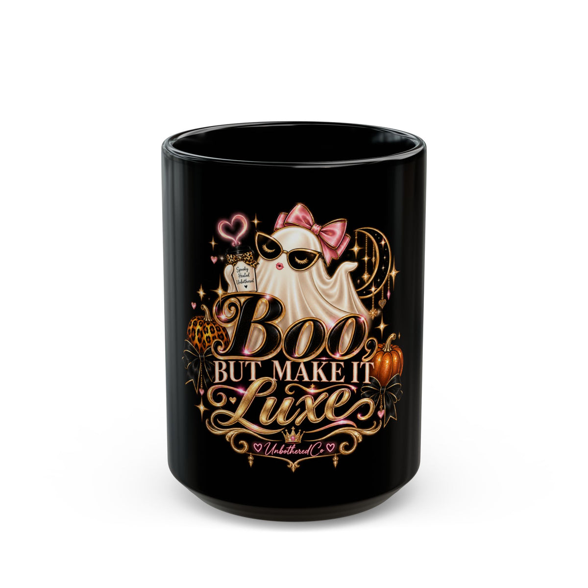 Boo But Make It Luxe Mug — Cute Glam Ghost Halloween Coffee Cup (11oz/15oz) product image