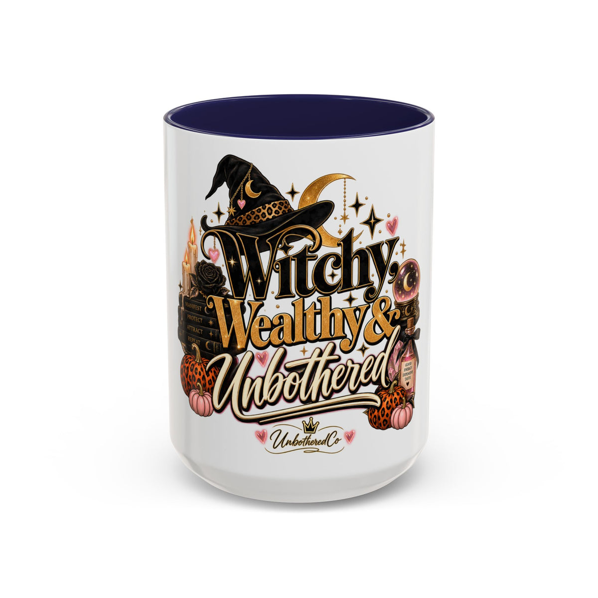 Witchy, Wealthy & Unbothered Accent Mug — Witch Coffee Cup (15oz) product image
