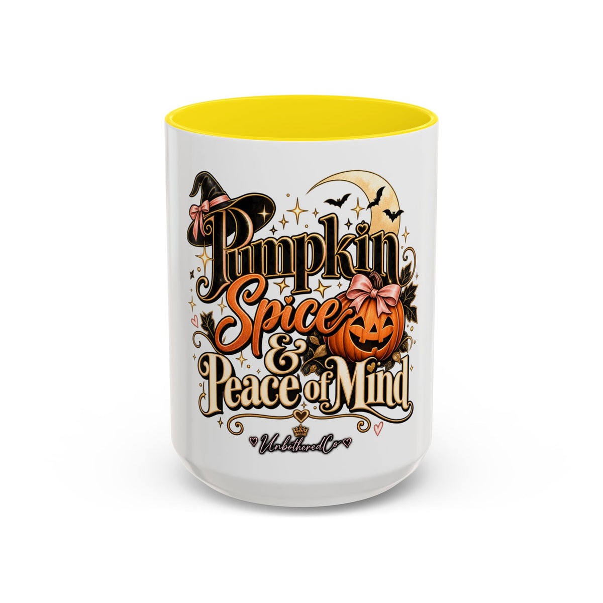 Pumpkin Spice & Peace of Mind Accent Mug — Fall Coffee Cup (15oz) product image