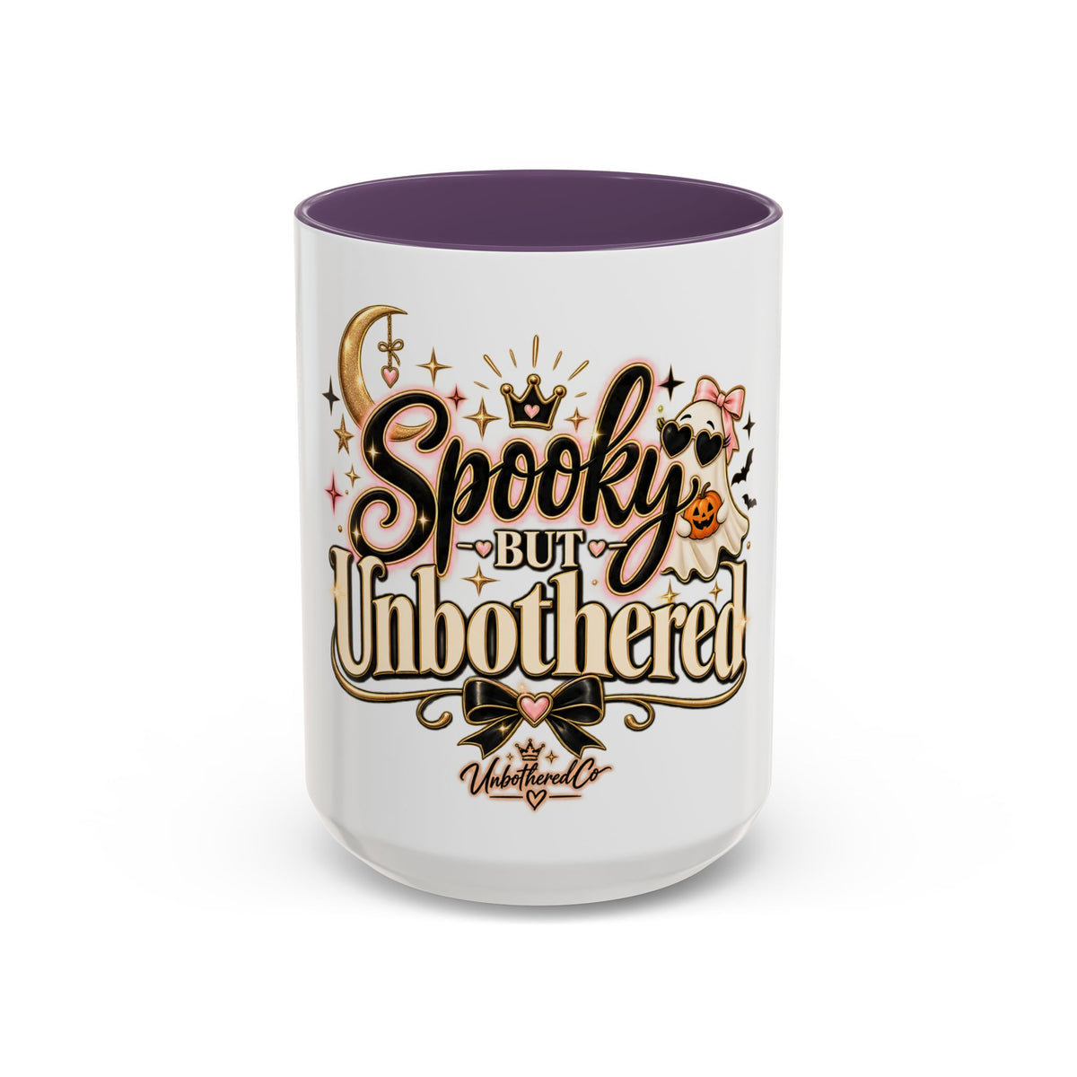 Spooky But Unbothered Coffee Mug — Halloween Ghost Accent Mug (11/15oz) product image