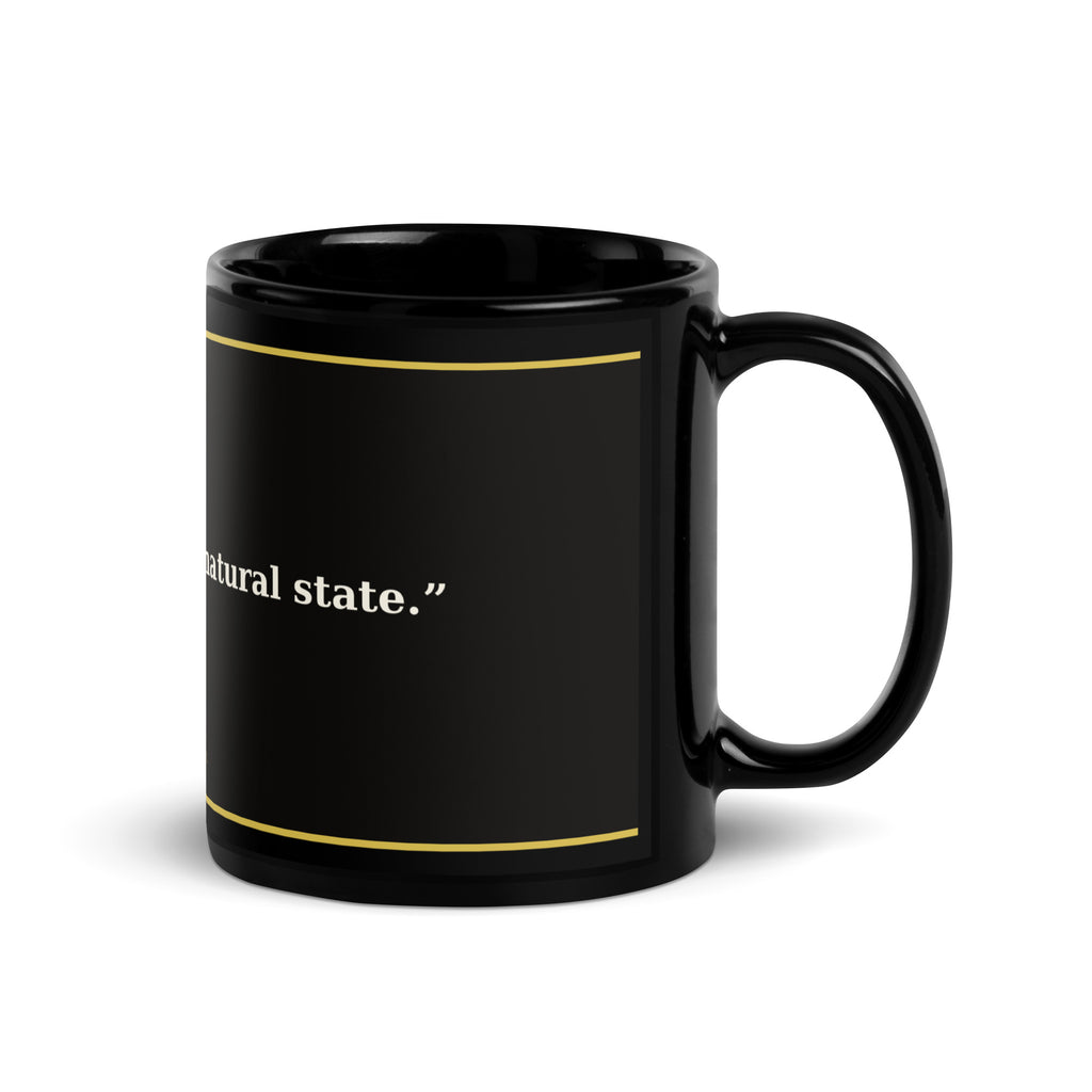 Abundance Is My Natural State black and gold affirmation coffee mug, alternate angle